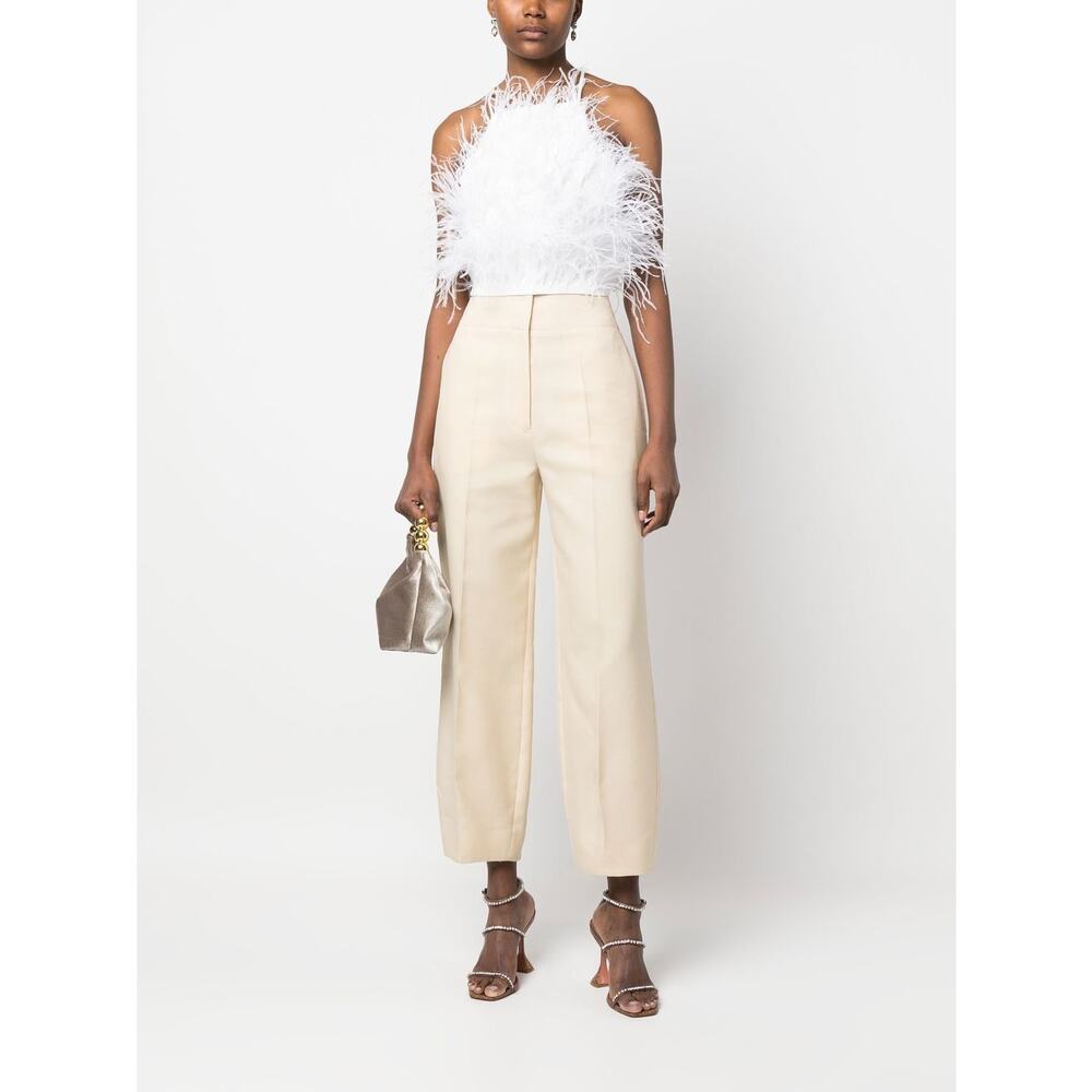 Cult Gaia Joey Reather Crepe-de-Chine Top in Off White Size L NEW - Picture 4 of 11